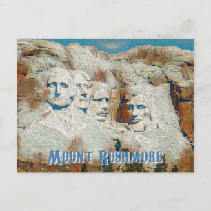 Mount Rushmore National Memorial gestileerd Briefkaart