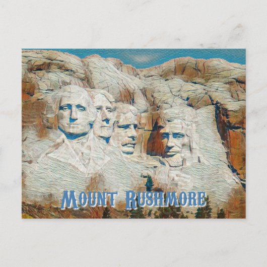 Mount Rushmore National Memorial gestileerd Briefkaart (Voorkant)