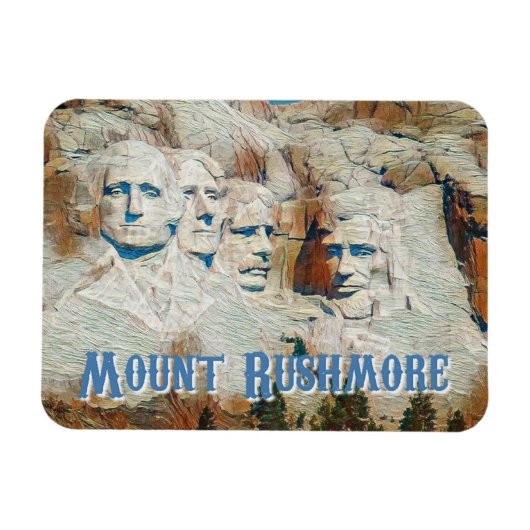 Mount Rushmore National Memorial gestileerd Magneet (Horizontaal)
