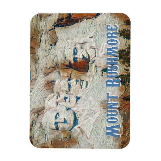 Mount Rushmore National Memorial gestileerd Magneet (Verticaal)