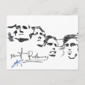 Mount Rushmore National Memorial Lijntekening Briefkaart (Voorkant)