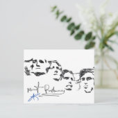 Mount Rushmore National Memorial Line Drawing Briefkaart (Staand voorkant)