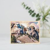 Mount Rushmore National Memorial Oud Model Briefkaart (Staand voorkant)