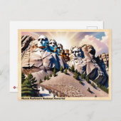 Mount Rushmore National Memorial Oud Model Briefkaart (Voorkant / Achterkant)