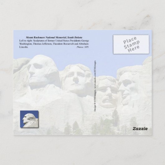 Mount Rushmore National Memorial, South Dakota Briefkaart (Achterkant)