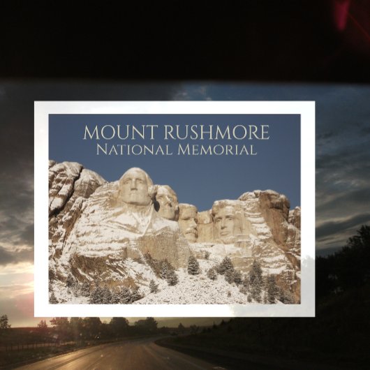 Mount Rushmore National Memorial, Wintersneeuw Briefkaart