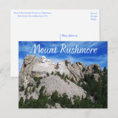 Mount Rushmore National Memorial Zuid-Dakota, Vere Briefkaart (Voorkant / Achterkant)