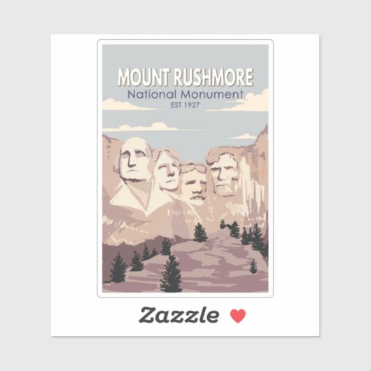 Mount Rushmore National Monument South Dakota Sticker (Vel)
