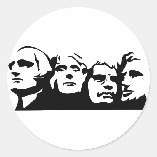 Mount Rushmore-omtrek Ronde Sticker (Voorkant)