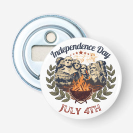 Mount Rushmore Onafhankelijkheidsdag Button Flesopener