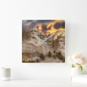Mount Rushmore op Dusk Vierkante Klok (Huis)