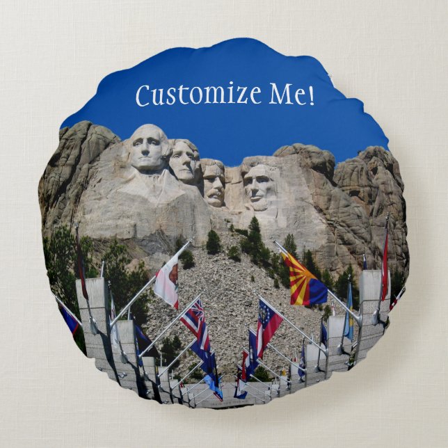 Mount Rushmore  Photo Souvenir Rond Kussen (Achterkant)
