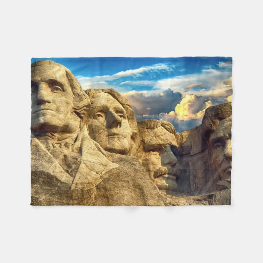 Mount Rushmore Presidential Memorial Fleece Deken (Voorkant (Horizontaal))
