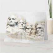 Mount Rushmore Presidentieel Aquarel Kunst Bedankkaart (Voorkant)