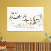 Mount Rushmore Presidentieel Aquarel Kunst Canvas Afdruk (Insitu (Woonkamer))