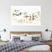 Mount Rushmore Presidentieel Aquarel Kunst Canvas Afdruk (Insitu (Slaapkamer))