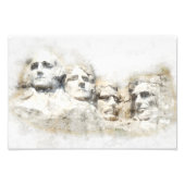 Mount Rushmore Presidentieel Aquarel Kunst Foto Afdruk (Voorkant)