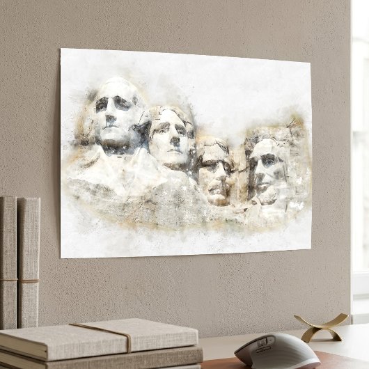 Mount Rushmore Presidentieel Aquarel Kunst Poster