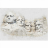 Mount Rushmore Presidentieel Aquarel Kunst Sticker (Voorkant)