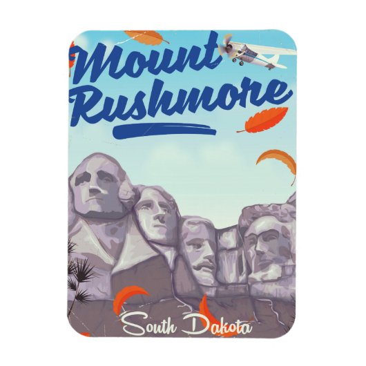 Mount Rushmore-reisposter in vintage stijl. Magneet (Verticaal)