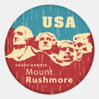 Mount Rushmore Ronde Sticker