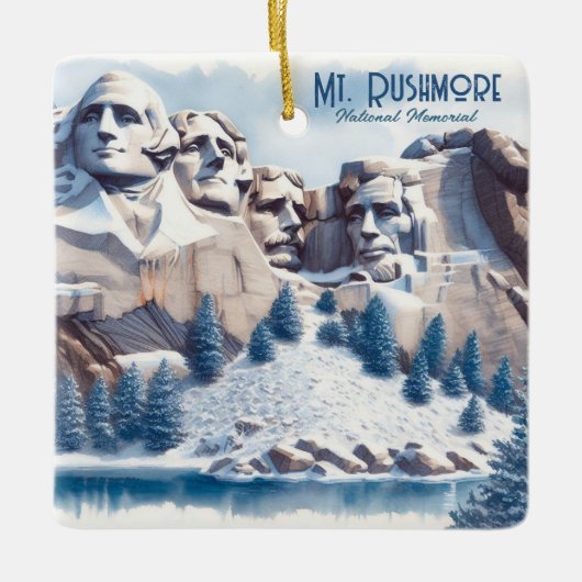 Mount Rushmore Sneeuwkerst Keramisch Ornament (Voorkant)
