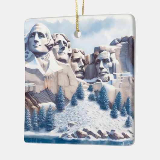 Mount Rushmore Sneeuwkerst Keramisch Ornament (Links)