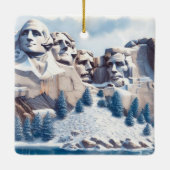 Mount Rushmore Sneeuwkerst Keramisch Ornament (Achterkant)