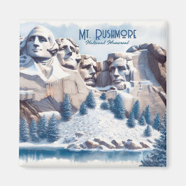 Mount Rushmore Sneeuwkerst Magneet