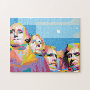 Mount Rushmore South Dakota Colorful Pop Art Legpuzzel