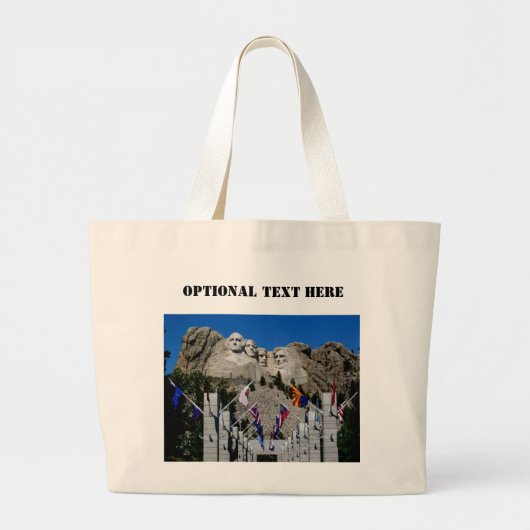 Mount Rushmore South Dakota Flag Souvenir Grote Tote Bag (Voorkant)