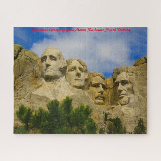 Mount Rushmore South Dakota.kerstgroeten Legpuzzel (Horizontaal)
