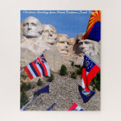 Mount Rushmore South Dakota.kerstgroeten Legpuzzel (Verticaal)