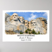 Mount Rushmore South Dakota Poster, Aquarel Poster (Voorkant)