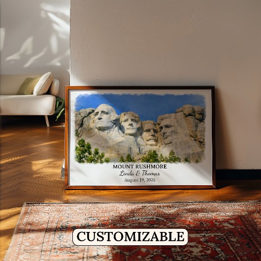 Mount Rushmore South Dakota Poster, Aquarel Poster