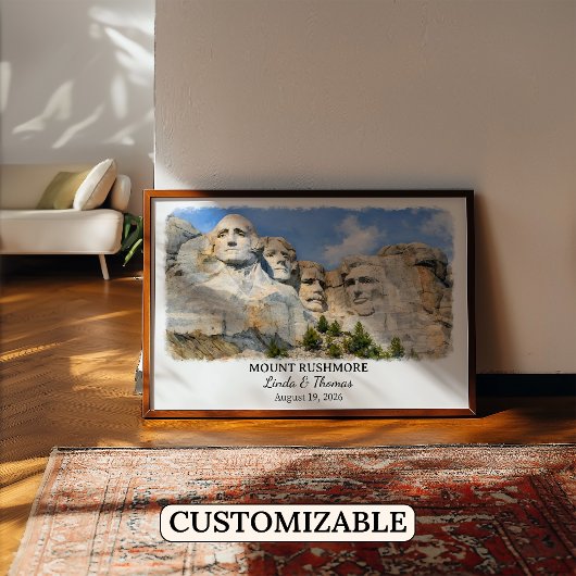 Mount Rushmore South Dakota Poster, Aquarel Poster