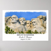 Mount Rushmore South Dakota Poster, Aquarel Poster (Voorkant)