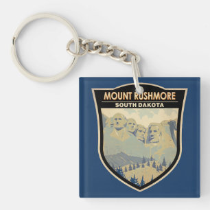 Mount Rushmore South Dakota Reis Kunst Vintage Sleutelhanger