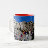 Mount Rushmore South Dakota Souvenir Tweekleurige Koffiemok (Voorkant links)