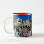 Mount Rushmore South Dakota Souvenir Tweekleurige Koffiemok (Links)