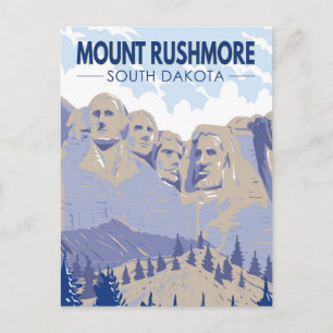 Mount Rushmore South Dakota Travel Art Vintage Briefkaart