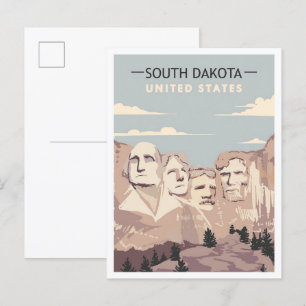 Mount Rushmore South Dakota Vintage Reizen  Briefkaart