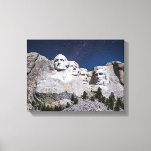 Mount Rushmore Timelapse Sky Canvas Afdruk
