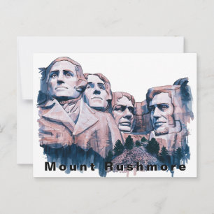 Mount Rushmore USA Reis Aquarel Briefkaart