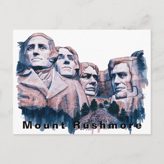 Mount Rushmore USA Reis Aquarel Briefkaart (Voorkant)