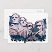 Mount Rushmore Verenigde Staten Travel Waterverf Briefkaart (Voorkant / Achterkant)