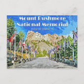Mount Rushmore Vlaggen Rij Briefkaart (Voorkant)
