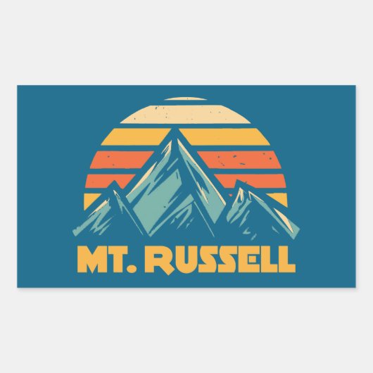 Mount Russell California Retro Turquoise Rechthoekige Sticker (Voorkant)