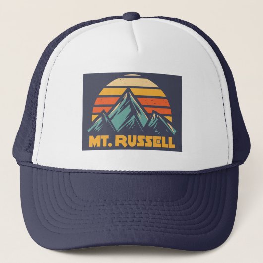 Mount Russell California Retro Turquoise Trucker Pet (Voorkant)