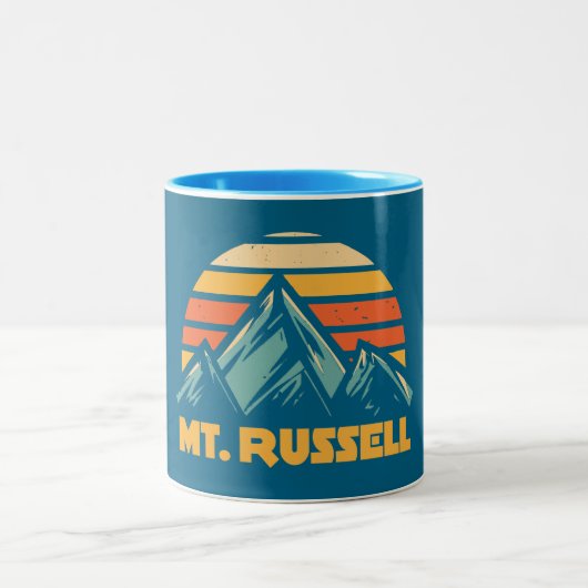 Mount Russell California Retro Turquoise Tweekleurige Koffiemok (Center)